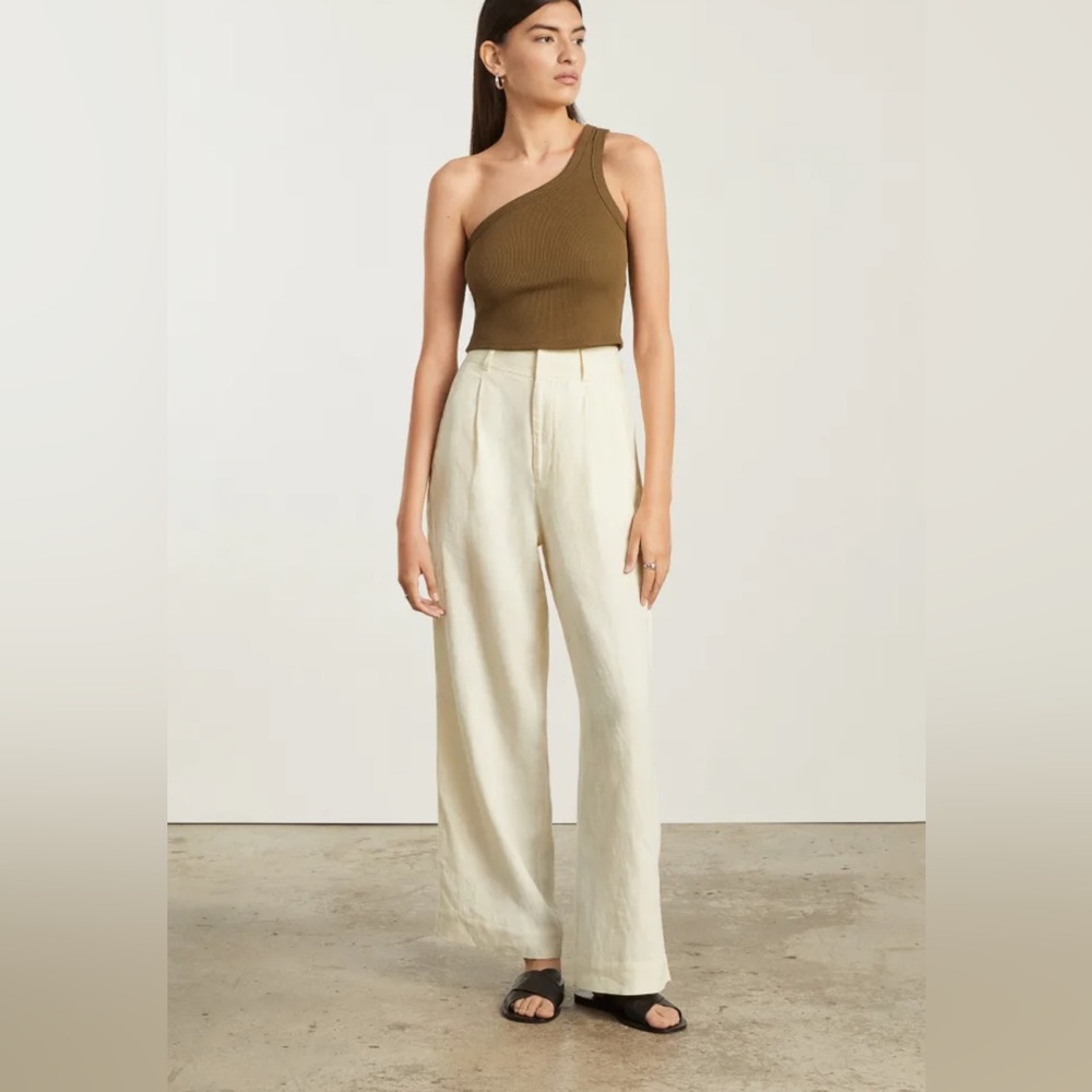 Everlane Linen Way-High Drape Pant in Canvas, 10